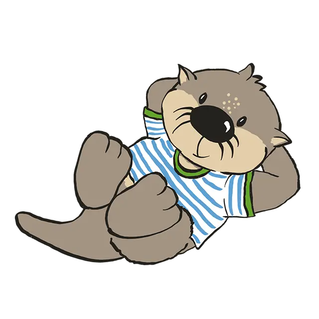 Illustration von einem liegenden Otti Otter